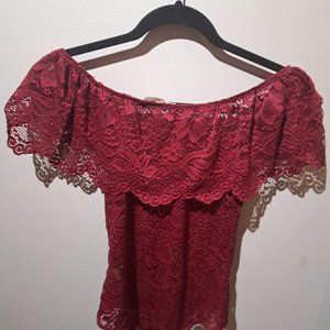 Red Lace Bodysuit